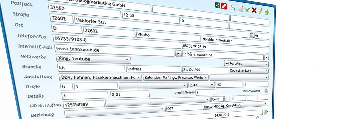 Jannausch B2B-Datenbank Screenshot